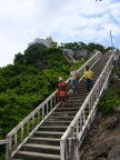 stairs with Nina, Jennifer, slingshot man